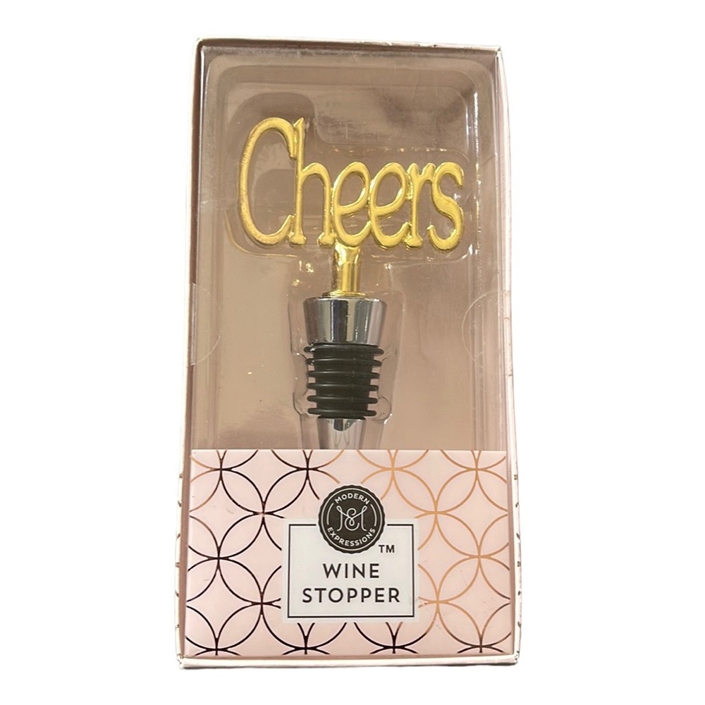 NWT! Wine Stopper by Modern Expressions "CHEERS"
